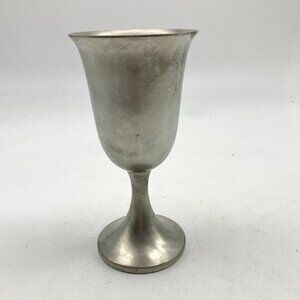 Vtg WEB Pewter Wine Goblet Cocktail Glass Pedestal Footed 6 5/8” Patina Stains‎